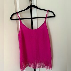 Lilly Pulitzer Hot Pink Fringe Top